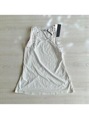 L’ETOILE White Tennis Racerback Tank Top Size Medium NEW with tags